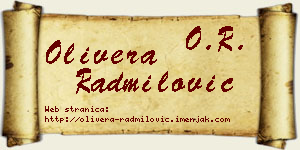 Olivera Radmilović vizit kartica